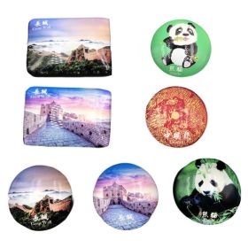 7 Pcs Refrigerator Magnets Chinese Style Fridge Magnets Glass Fridge Stickers