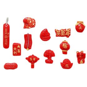 13 Pcs Chinese New Year Magnets Refrigerator Magnets Funny Festive Decoration for Home Office