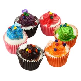 6 Pcs Simulated Food Model Refrigerator Cupcake Fridge Magnets Office Magnets Wedding Decor