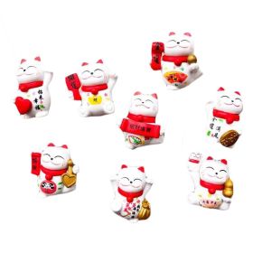 8 Pcs Fortune Cat Refrigerator Magnets Office Magnet Fridge Stickers Magnetic Pushpins