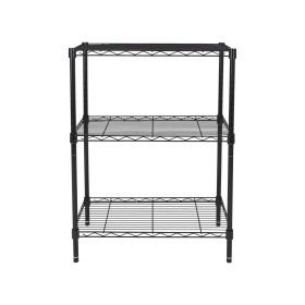 Hyper Tough 3-Tier Multipurpose Wire Shelving Rack, Black Color,750lbs Load Capacity, for Adult