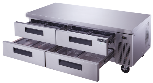 Dukers Commercial Stainless Steel Chef Base 4 Drawers 48 Pan