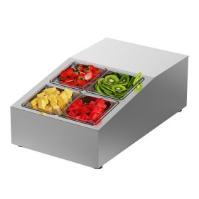 26" Condiment Countertop Refrigerated Salad Prep Station with Stainless Steel Cover