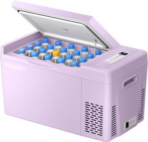 BougeRV 12 Volt Refrigerator 12V Car Fridge 23 Quart Portable Freezer Compressor Cooler 12/24V DC 110~240 Volt AC (Color: Purple)