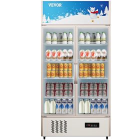 VEVOR Commercial Refrigerator,Display Fridge Upright Beverage Cooler, Glass Door with LED Light for Home, Store, Gym or Office (Default: Default)